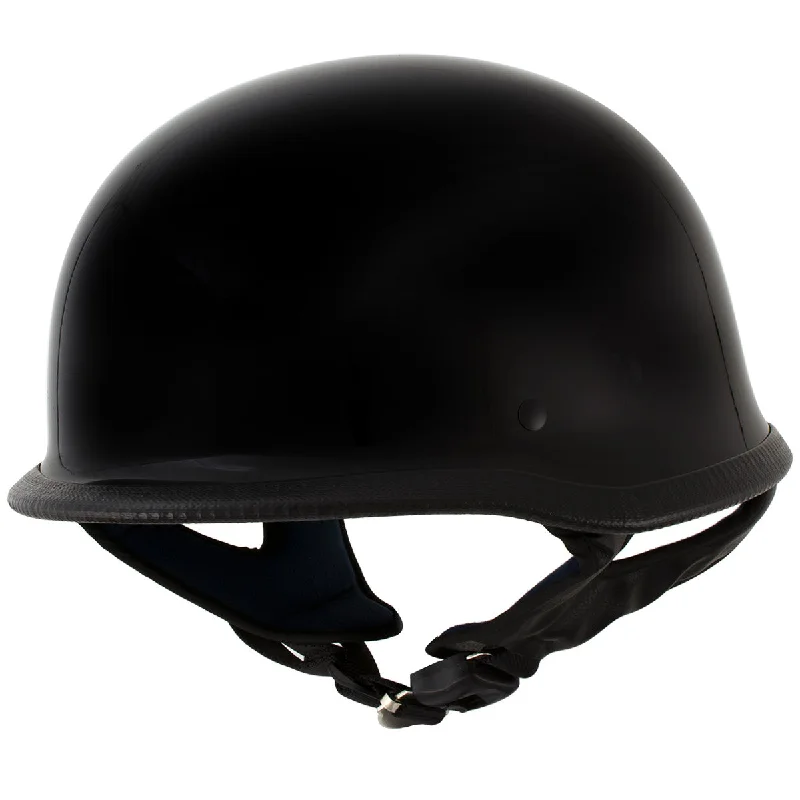 helmet for road racing-Outlaw T-75 'The Hanz' German Style Gloss Black Advanced Motorcycle Half Helmet