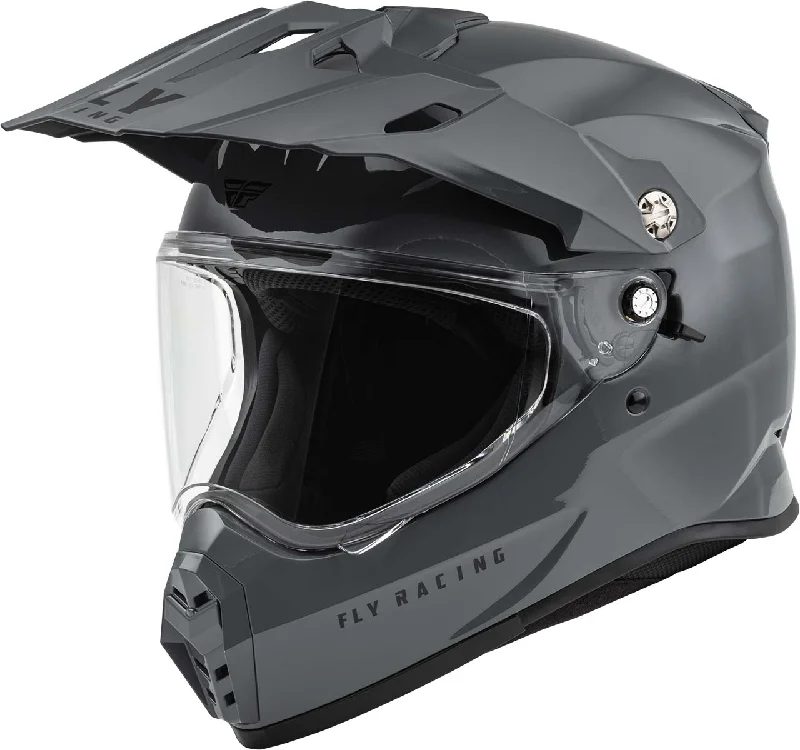 helmet with advanced foam layers-Fly Racing 73-7020 Trekker Solid Helmet Grey