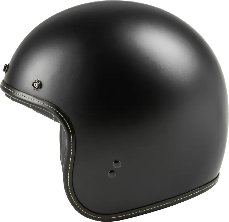 helmet for off-road adventures-Highway 21 Matte Black .38 Retro Open Face 3/4 Helmet