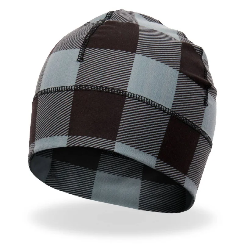 helmet for bike lovers-Hot Leathers Grey Plaid Helmet Liner KHC4006