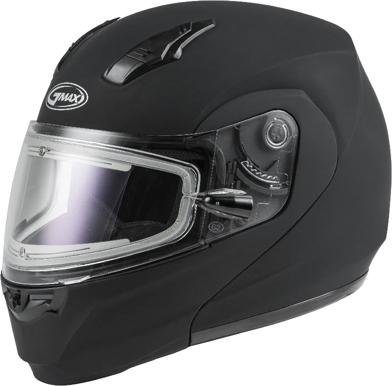 helmet with light-weight shell-GMax 72-5905 MD-04S Modular Snow Helmet W/Electric Shield Matte Blk