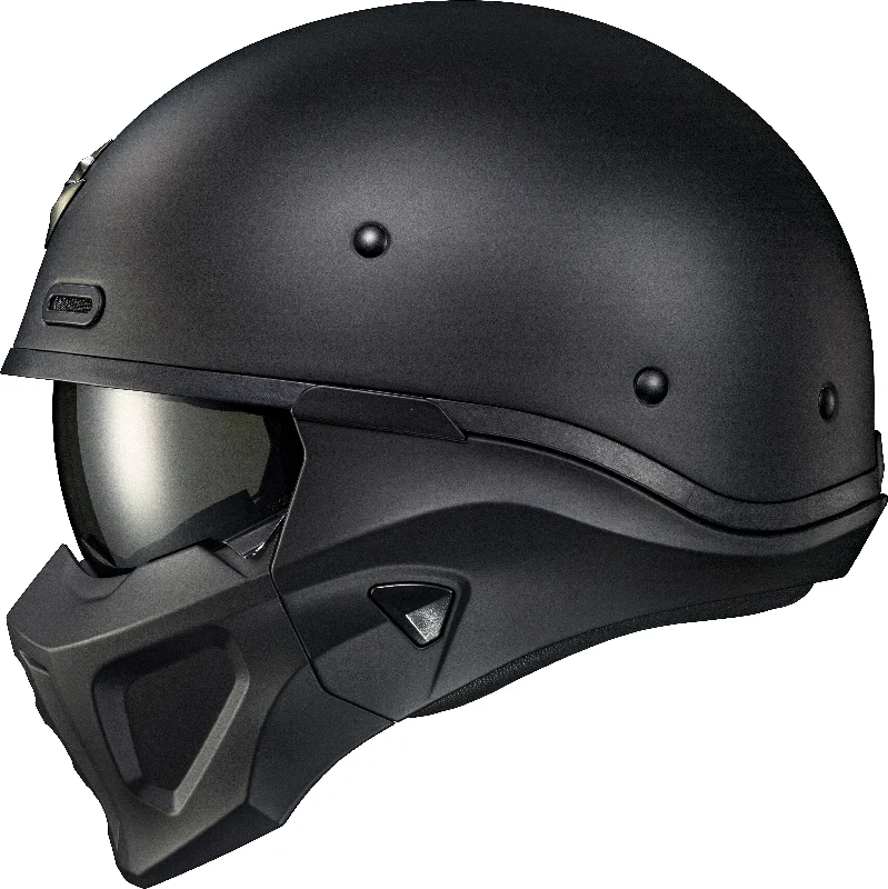 helmet with anti-fog protection-Scorpion EXO 75-1607 'Covert X' Open-Face Helmet Matte Black