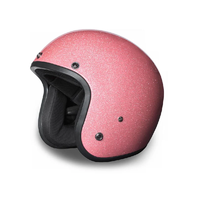 helmet with easy-to-use buckle-Close Out Clearance Daytona Helmets DC7-P ‘Cruiser’ Pink Metal Flake ¾ Open Face Helmet