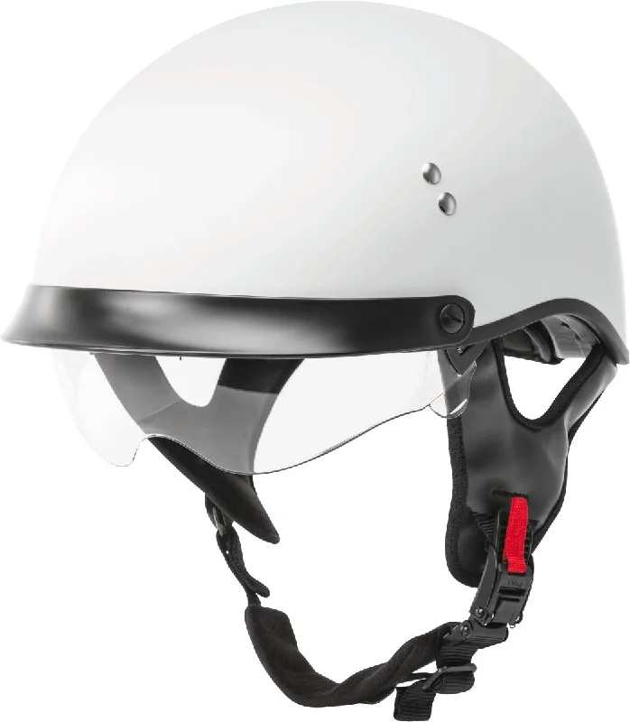 helmet for dirt trails-GMax HH-65 Full Dressed Half Helmet Matte White