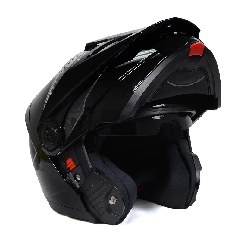 helmet with lightweight design-Milwaukee Helmets Gloss Black Ominous Dual Sport Advanced Motorcycle Modular Helmet for Men and Women DOT Approved MPH9821DOT