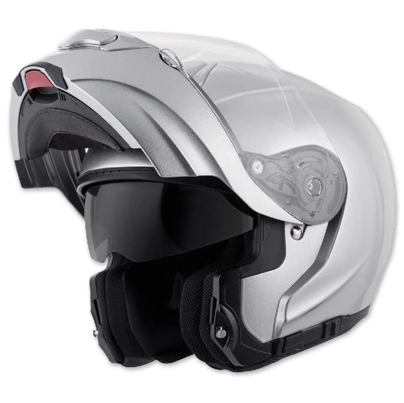 helmet for beginners-Close Out Scorpion EXO-GT3000 Hyper Silver Modular Helmet - 75-1508L