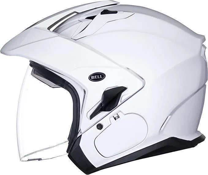 helmet with fog-resistant lens-Bell Mag-9 Sena Pearl White Open Face Helmet