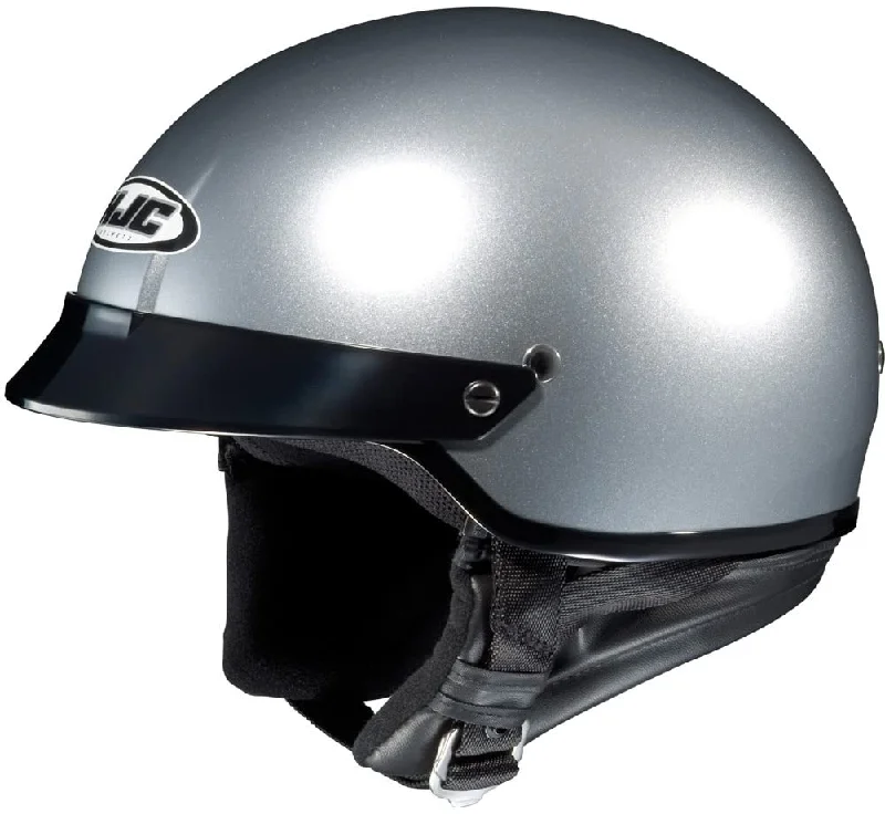 helmet with comfort-enhancing features-HJC Helmet CS-2N Silver Half Helmet