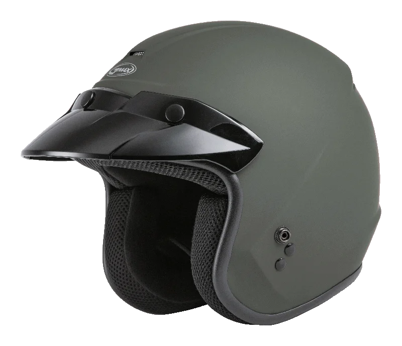 helmet with stylish graphics-GMax 72-5360 OF-2 Open-Face Helmet Matte Green