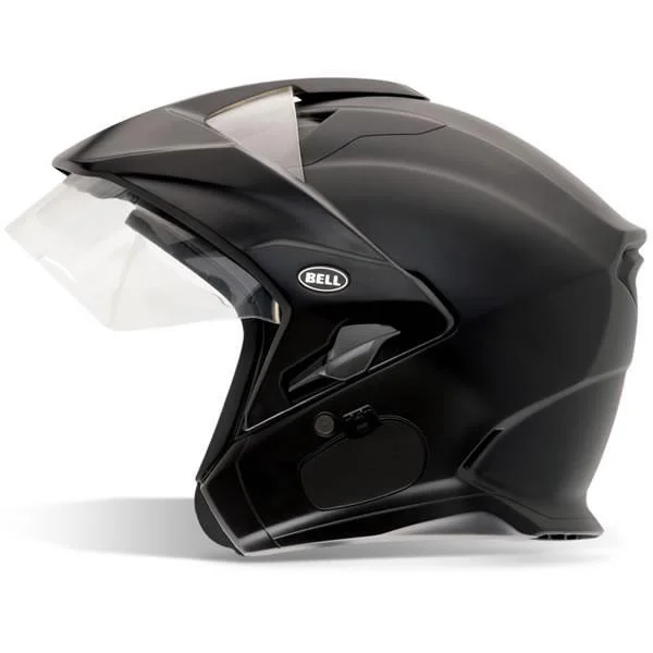 helmet for motocross racing-Bell Mag-9 Sena Matte Black Open Face Helmet