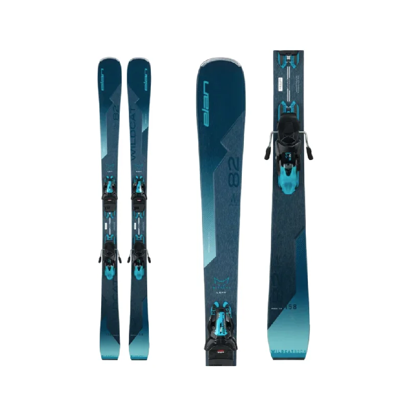 Skis for high-performance carving on icy slopes-2023 Elan Wildcat 82 w/ Elan ELW 11 System Bindings