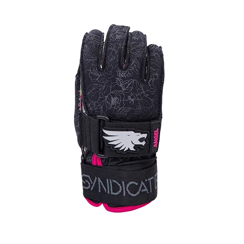 womens trendy gloves with metallic accents-2024 HO Women's Syndicate Angel Inside Out Water Ski Gloves