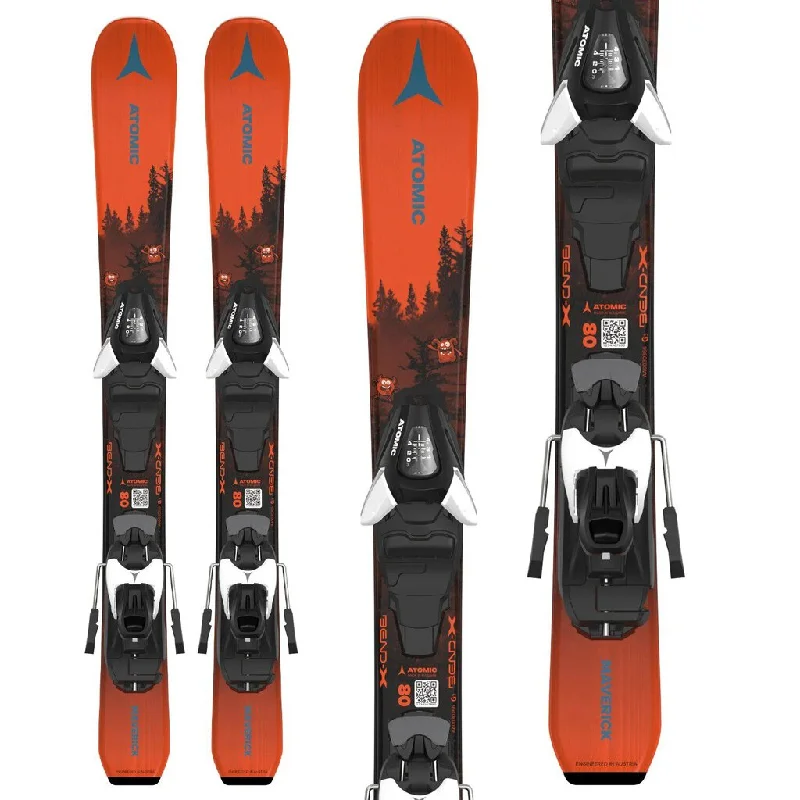 Skis for skiers with a need for speed on icy slopes-2025 Atomic Maverick Jr w/ Atomic C5 GW Demo Bindings