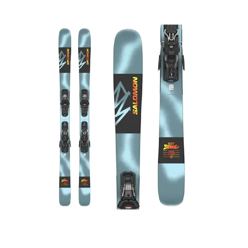 Skis for fast, high-energy downhill runs-2025 Salomon QST Spark w/ Salomon M10 GW Demo Bindings