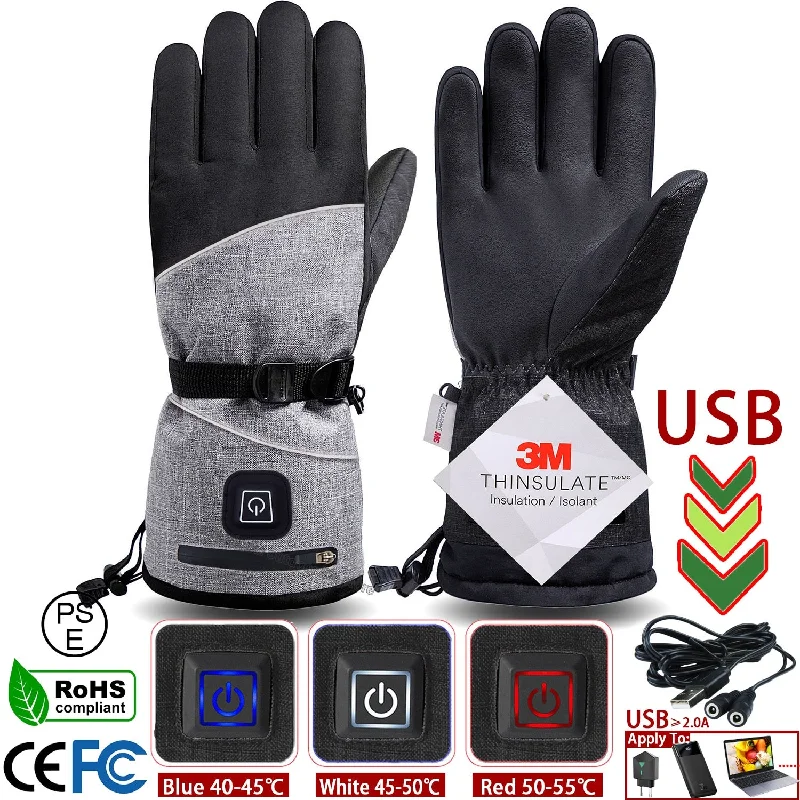 womens long leather gloves for elegant outfits-3M Heated Gloves For Winter