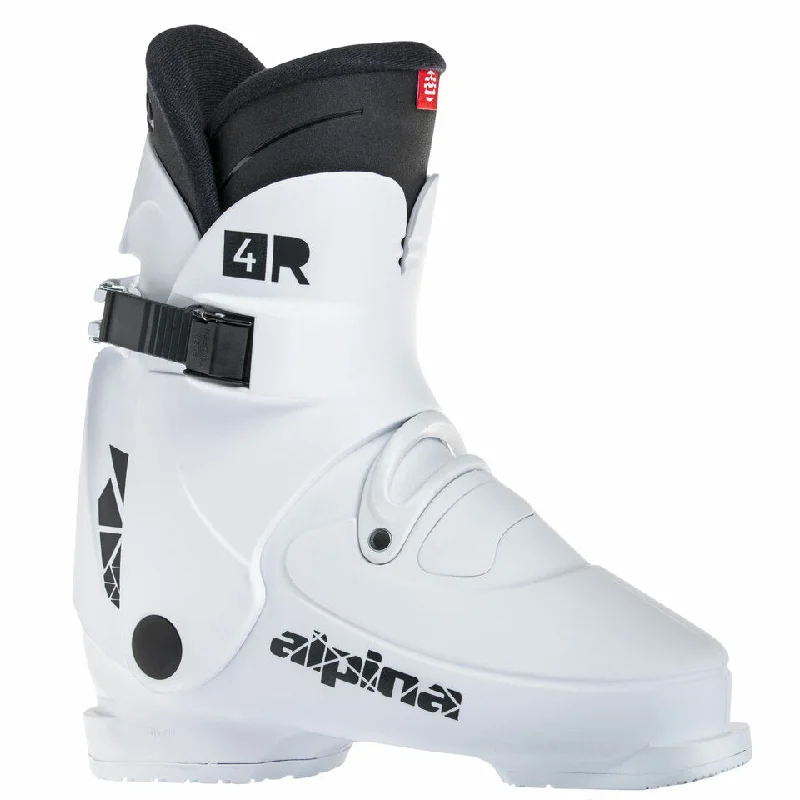 ski boots for park skiing-Alpina R4.0 White Rear Entry Ski Boot - 2025