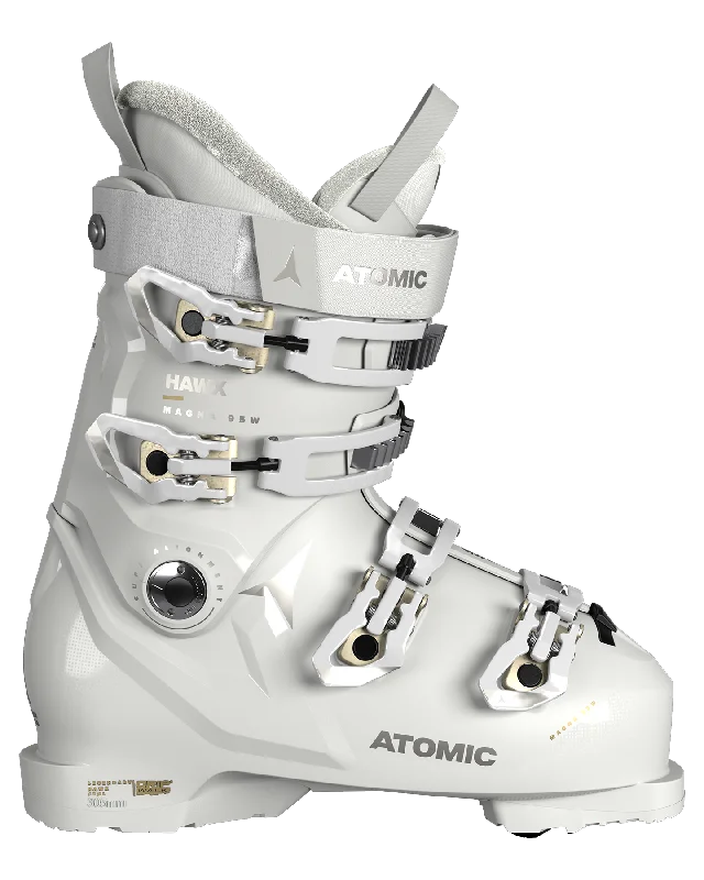 ski boots for off-piste skiing-Atomic Hawx Magna 95 Gripwalk Women's Ski Boots - White - 2024