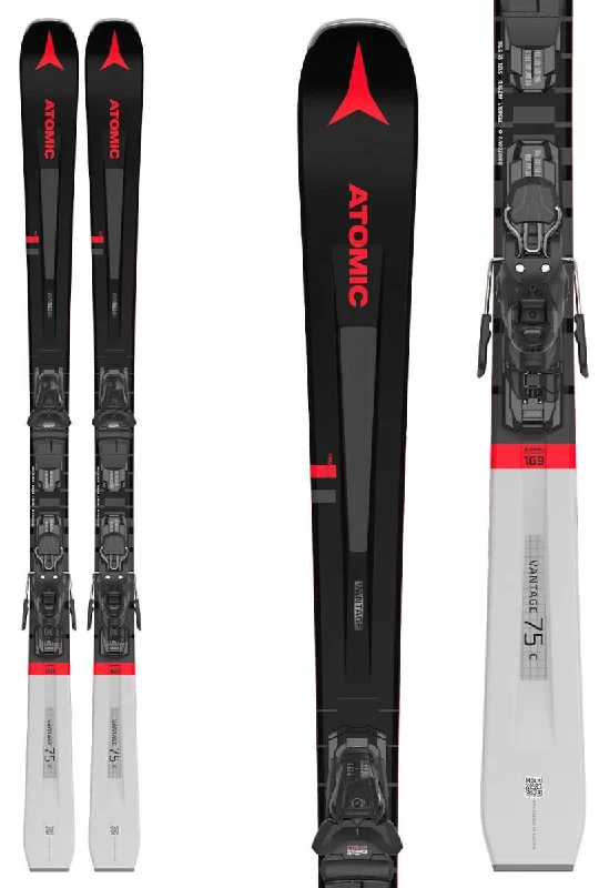 Skis for lightweight travel and convenience-Atomic Vantage 75 C Skis With M10 GW Bindings 2021