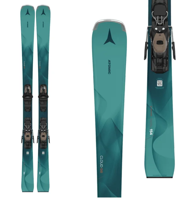 Skis for a comfortable ride on all mountain surfaces-Atomic Women's Cloud Q8 Skis with M 10 GW Bindings 2025