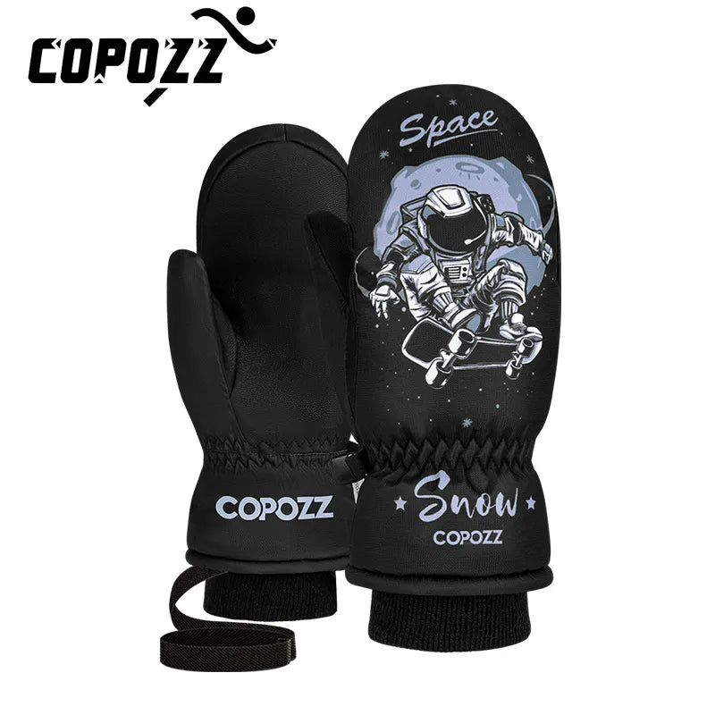 womens touchscreen-compatible mittens for easy use-COPOZZ Ski Snowboard Gloves - Kid's