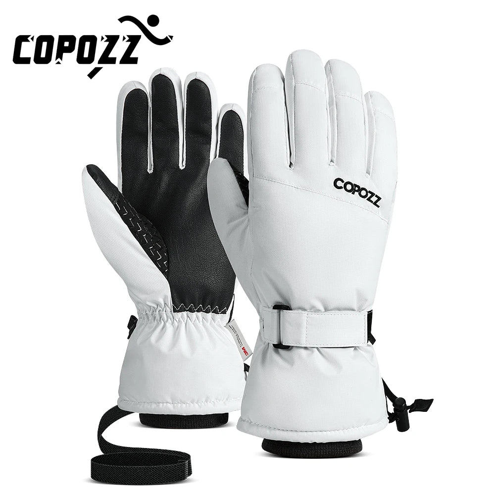 womens durable gloves for running in cold weather-COPOZZ Ski Snowboard Gloves