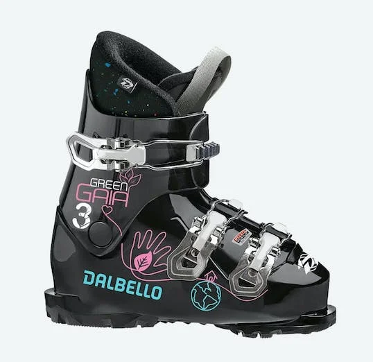 ski boots for all-day comfort-Dalbello Green Gaia 3.0 GW JR BLACK/BLACK Kid's Ski Boots