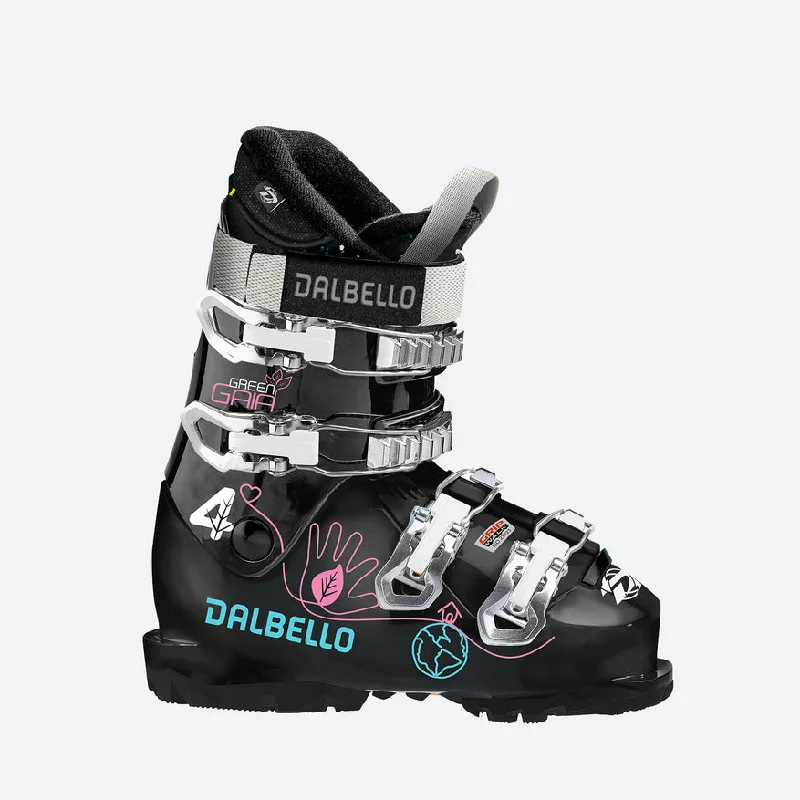 ski boots for off-trail skiing-Dalbello Green Gaia 4.0 GW JR BLACK/BLACK Kid's Ski Boots