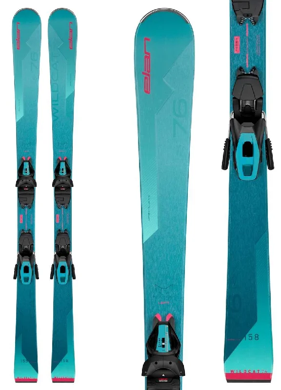 Skis for agile, responsive movement on steep slopes-Elan Women's  Wildcat 76 System Ski With ELW 9 Ski Bindings 2022-2023