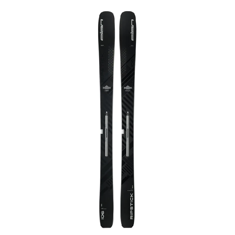 Skis with a narrow waist for precise carving-Elan Ripstick 106 Black Edition Skis 2024