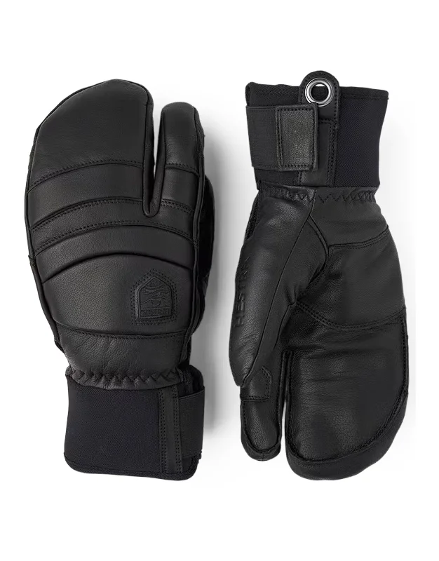 womens stylish gloves with elegant detailing-Hestra Leather Fall Line 3 Finger Ski Gloves