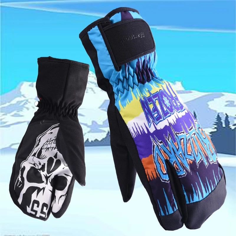 womens stylish gloves for formal winter outfits-Ski Gloves New Winter Warm Outdoor Sports Windproof Waterproof Men Women Guantes Skiing Cycling Mountaineering Snowboard Mittens