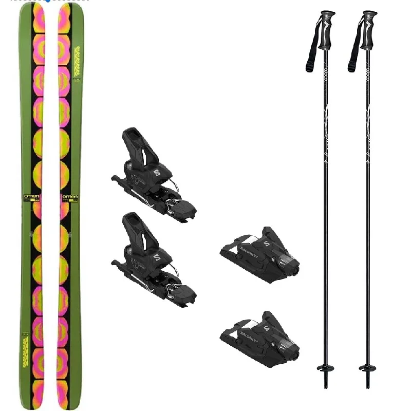 ski bindings for steep slopes security-K2 Omen 90 Mens Skis 2025 with Salomon Stage GW 10 Ski Bindings  Ski Package