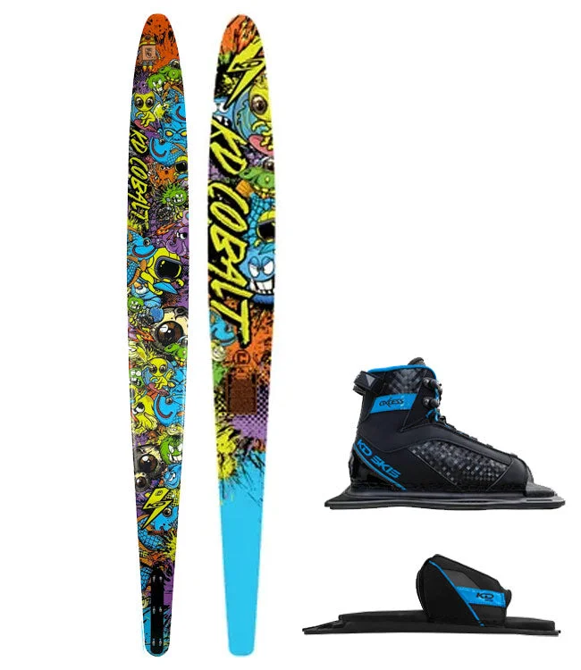 Skis for heavy-duty use on challenging slopes-KD Cobalt Boys Slalom Ski with Axcess Boot & RTP (2025)