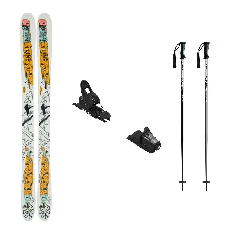 ski bindings for snow coverage performance-Line Ruckus Youth Skis 2024 with Salomon Stage 10 Bindings Ski Package