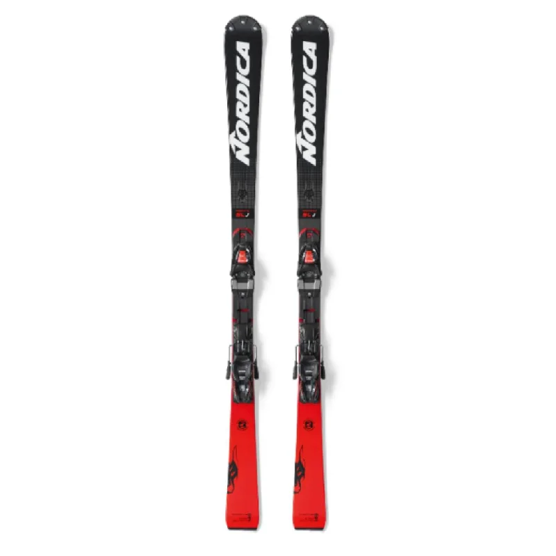 Skis for skiers looking to level up their performance-Nordica Dobermann SLJ Skis + Plate 2024