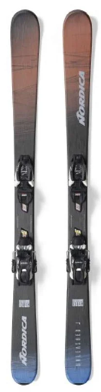 Skis for exploring new ski paths with ease-Nordica Junior's Unleashed J System Ski WIth 7.0 FDT Ski Bindings 2024