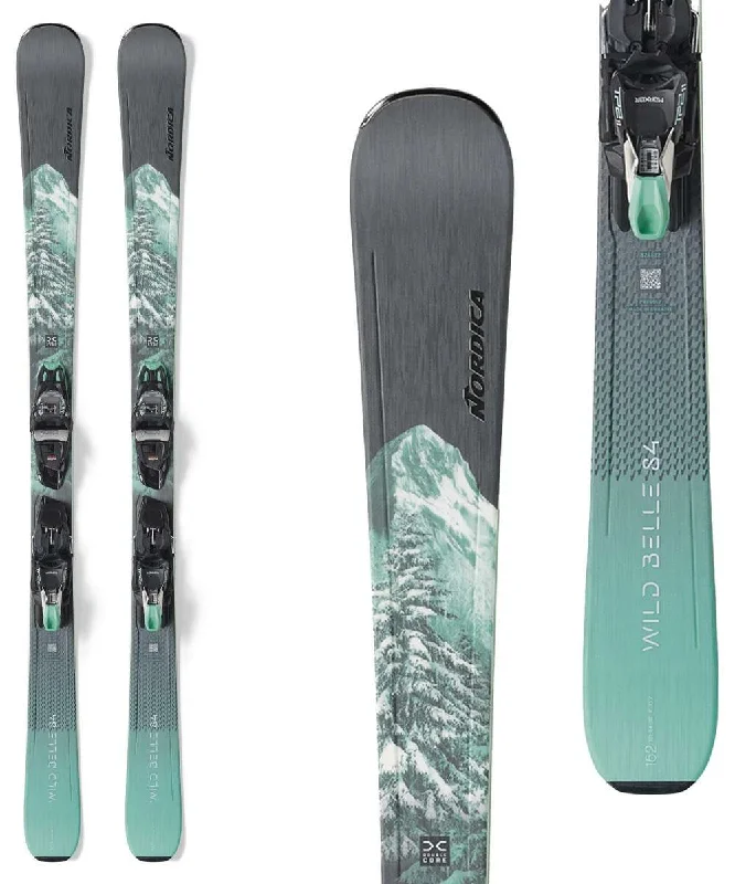 Skis for peak performance in both powder and icy snow-Nordica Women's Wild Belle DC 84 Skis wIth TP11 Bindings 2024