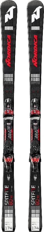 Skis for advanced tricks and park performance-Nordica Men's Dobermann Spitfire 80 RB Ski with FDT+Xcell 12 FDT Binding 2019-2020