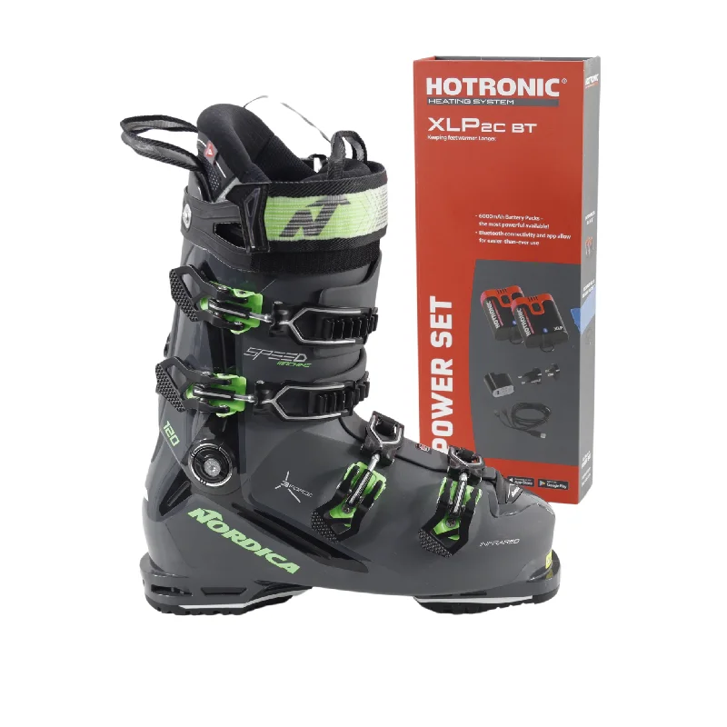 ski boots for the toughest slopes-Nordica Speedmachine 3 120 Ski Boots + Hotronic XLP 2C Heating System - USED