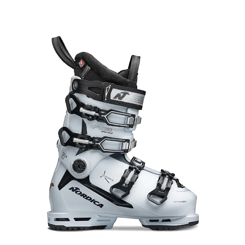 ski boots for indoor skiing-Nordica Speedmachine 3 85 Women's Ski Boots 2023 (White/Black)