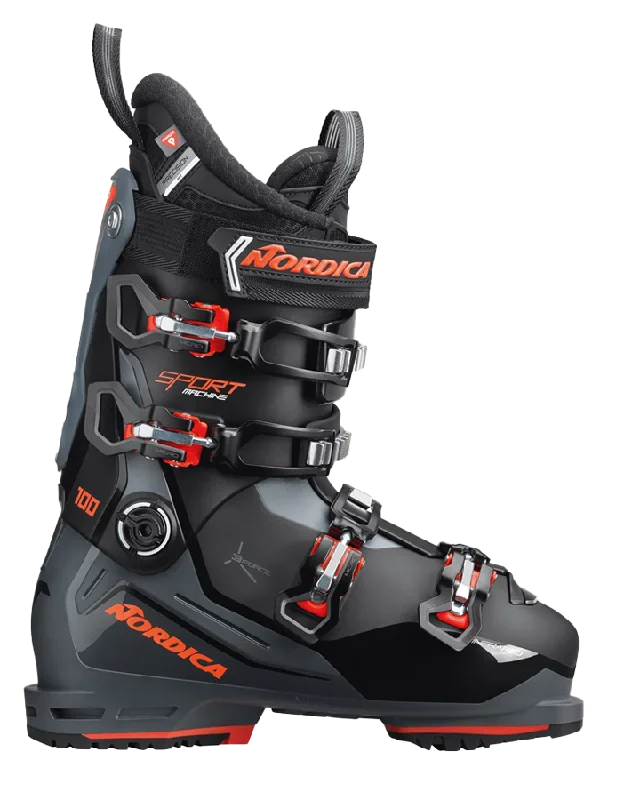 ski boots for giant slalom-Nordica Sportmachine 3 100 (GW) Ski Boots - Black/Grey/Red - 2023