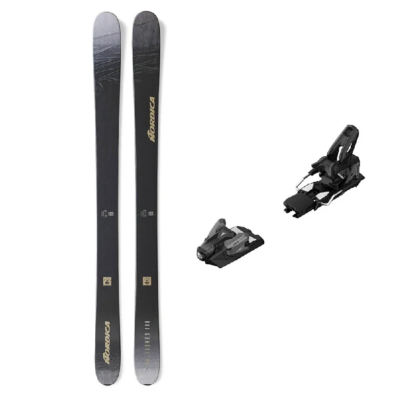 ski bindings for soft snow conditions-Nordica Unleashed 108 Skis / Atomic Strive 14 GW Ski Bindings Package