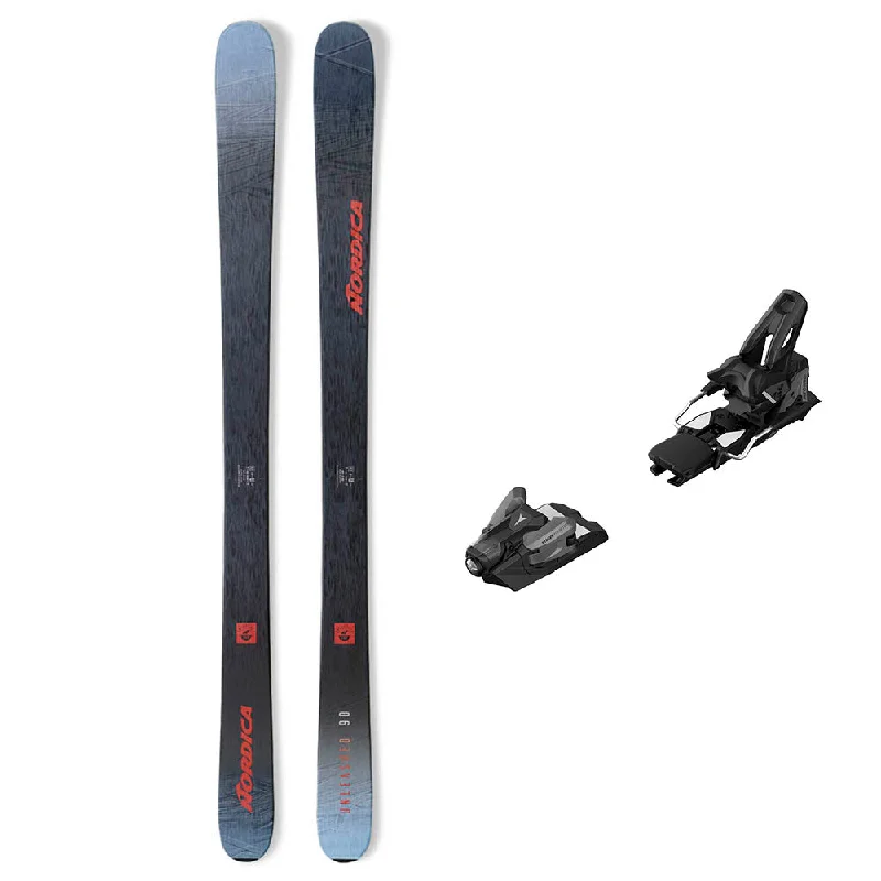 ski bindings for steep slopes-Nordica Unleashed 90 Skis / Atomic Strive 14 GW Ski Bindings Package