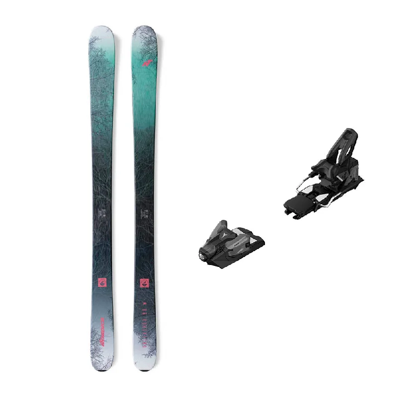 ski bindings with shock-absorbing heels-Nordica Unleashed 90 Womens Skis / Atomic Strive 14 GW Ski Bindings Package