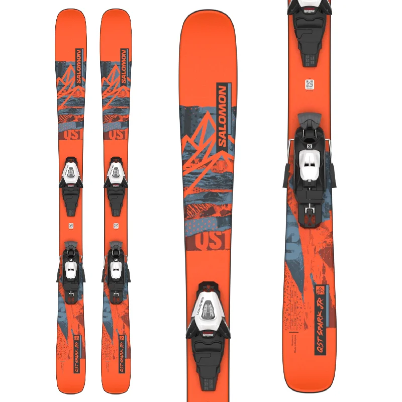 Skis for downhill racing-Salomon Junior QST Spark System skis with C5 bindings 2024