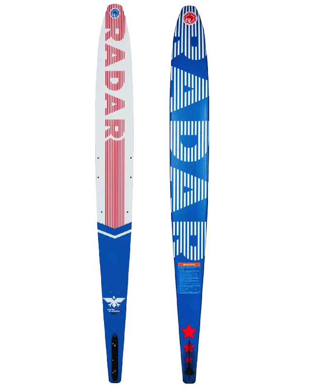 Skis for carving sharp, precise turns on icy slopes-Radar Vapor Pro Build Waterski - Americana -  2024