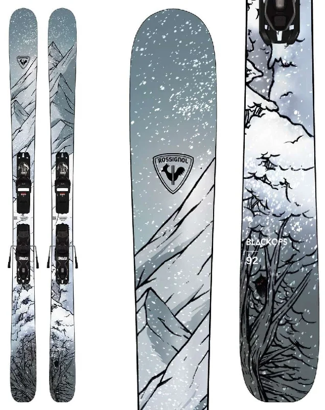 Skis for skiers looking for agility in deep powder-Rossignol Black Ops 92 System Ski With XP 11 Ski Bindings 2024