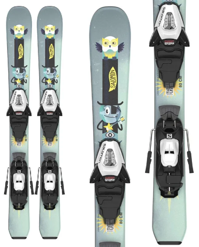 Skis with better edge hold for icy surfaces-Salomon T1 XS System Ski With C5 Ski Bindings 2024