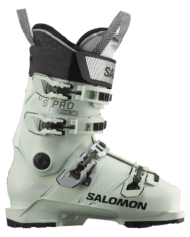 ski boots for indoor skiing-Salomon S/Pro Alpha 100 Women's Ski Boots - White Moss