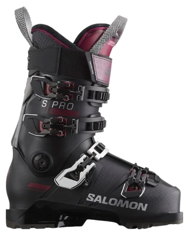 ski boots for skiing through forests-Salomon S/Pro Alpha 110 W Gw E Women's - Black/Cordovan - 2024